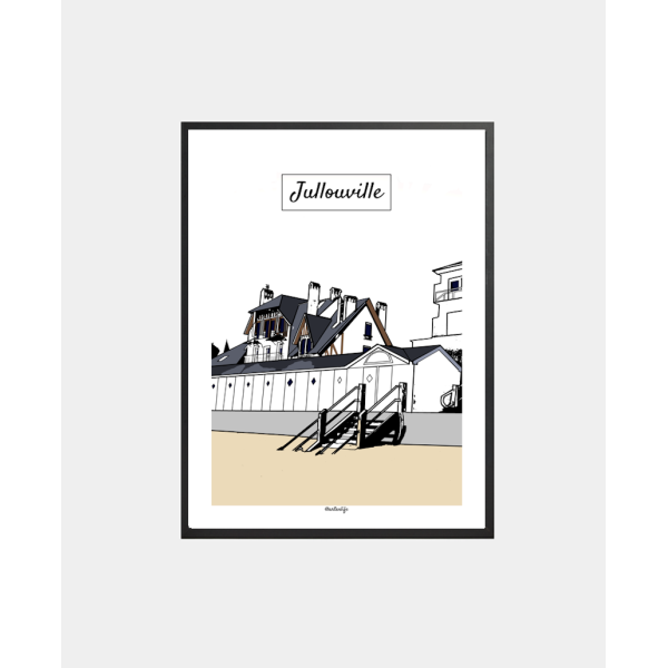 Affiche Cabines de plage (Jullouville, Normandie)