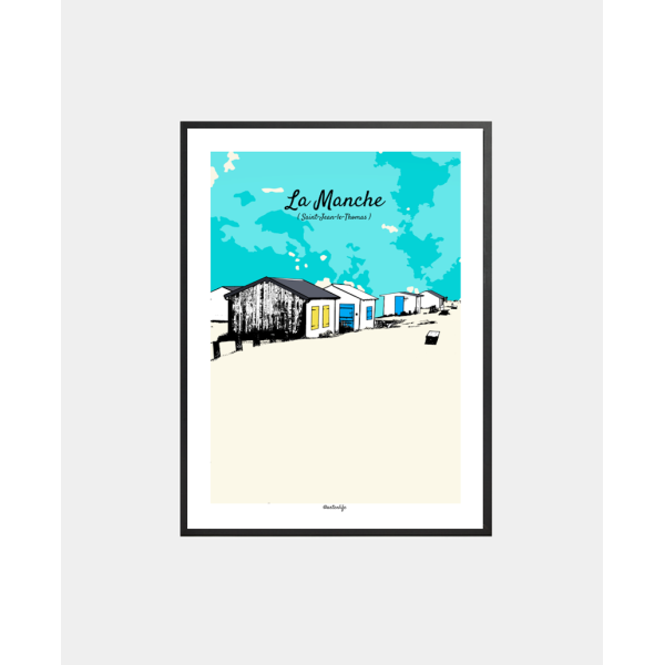 Affiche Cabines de plage (Saint-Jean-le-Thomas, Manche )