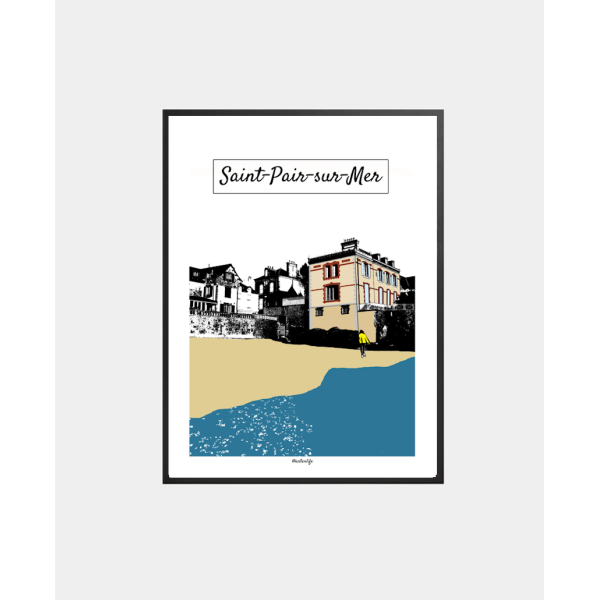 Affiche Plage Saint-Nicolas (Granville/Saint-Pair-sur-Mer, Manche)