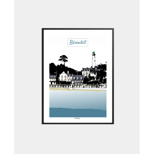 Affiche Plage du Trez (Bénodet, Finistère)