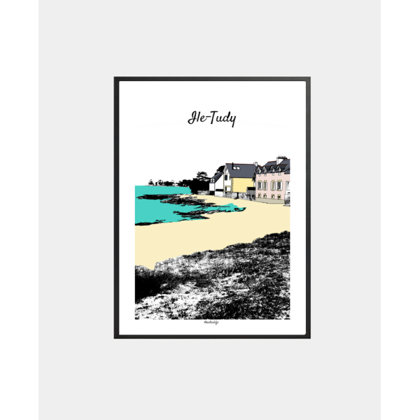 Affiche Plage de Tudy (Ile-Tudy, Finistère)