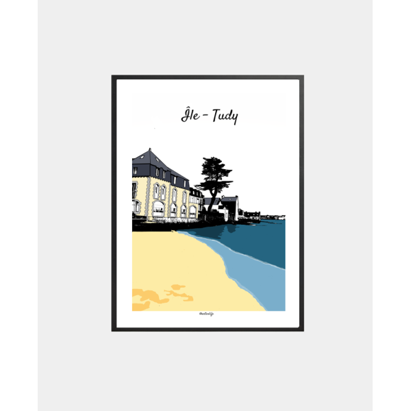 Affiche Plage de la Cale (Ile-Tudy, Finistère)