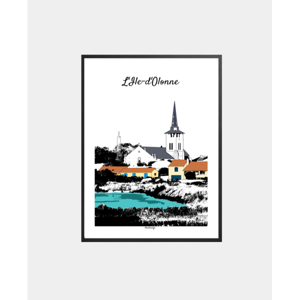 Affiche Bourg Ile d'Olonne (Vendée)