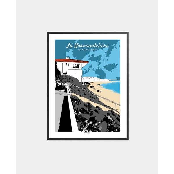 Affiche Plage de la Normandelière (Bretignolles-sur-Mer, Vendée)