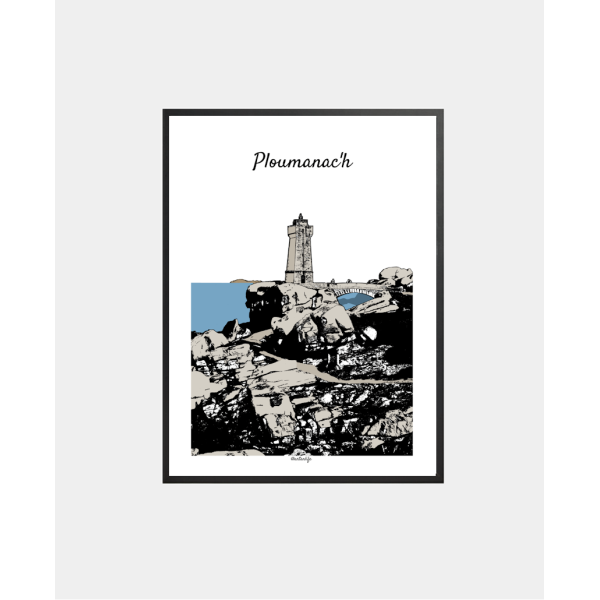 Affiche Phare de Mean Ruz (Ploumanac'h, Perros Guirec)