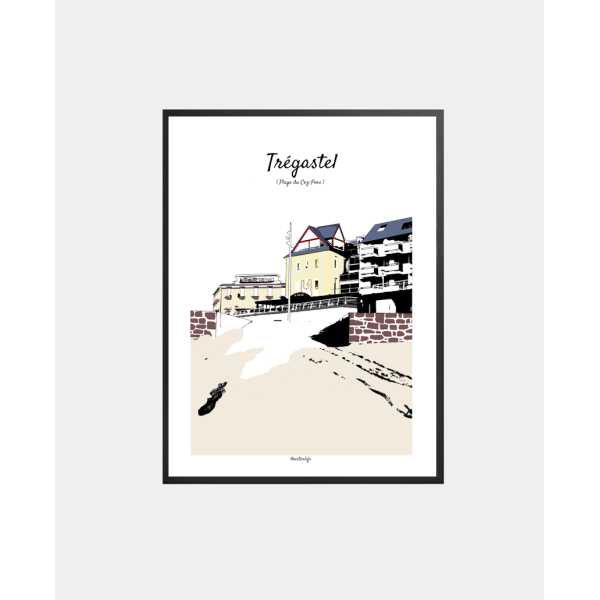 Affiche Plage Coz Pors (Trégastel)