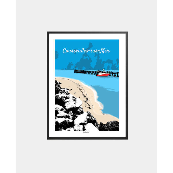 Affiche Jetée de Courseulles (Côte de Nacre, Calvados)