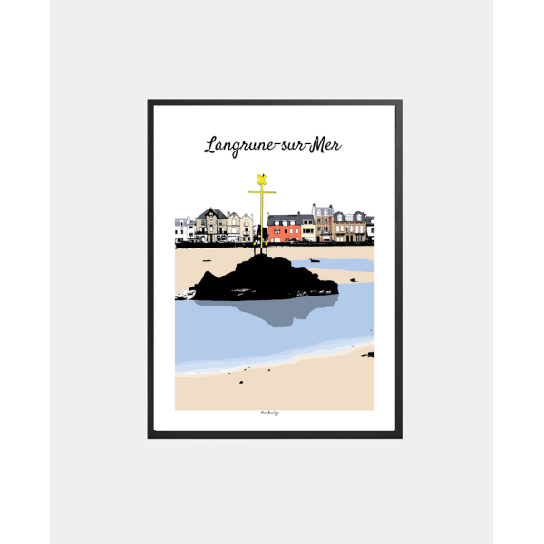 Affiche Plage de Langrune-sur-Mer (Côte de Nacre, Calvados)